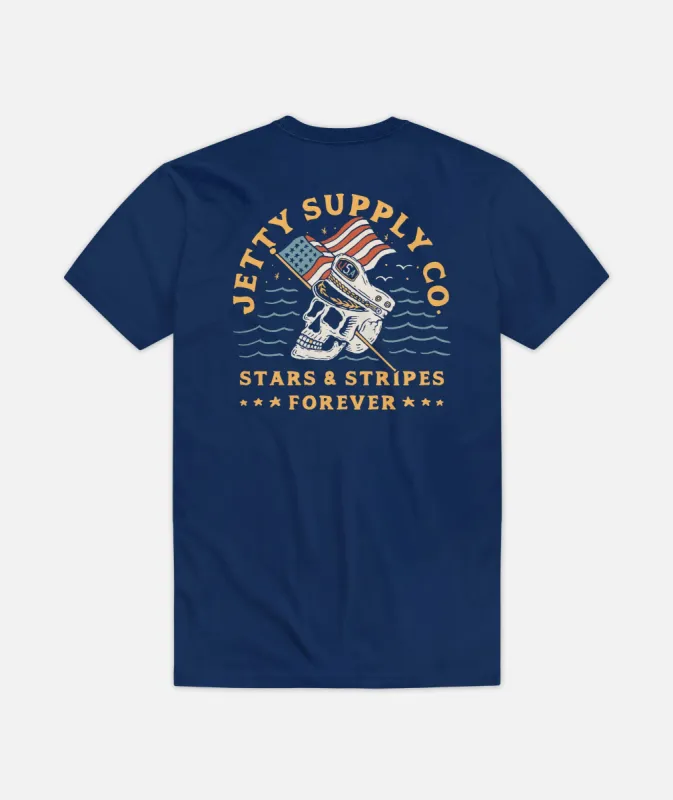 Stars and Stripes Tee - Blue sold by JETTY