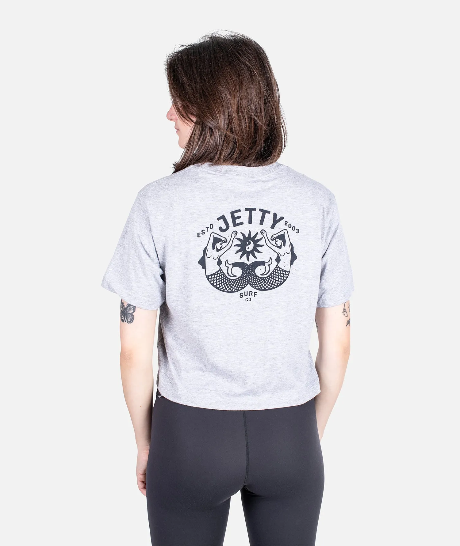 Twin Tails Boxy Tee - Heather Grey sold by JETTY product image thumbnail 2