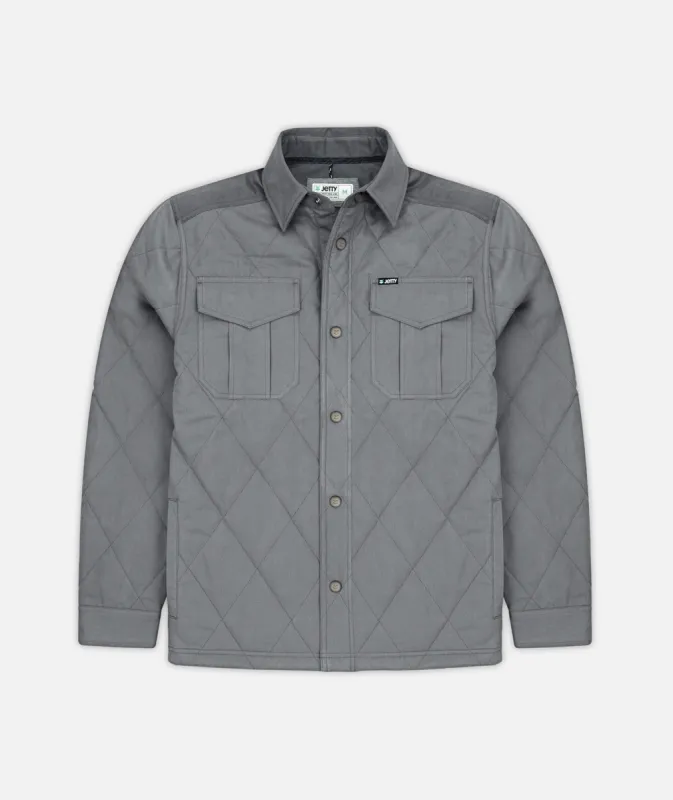 The Dogwood Quilted Jacket - Grey sold by JETTY