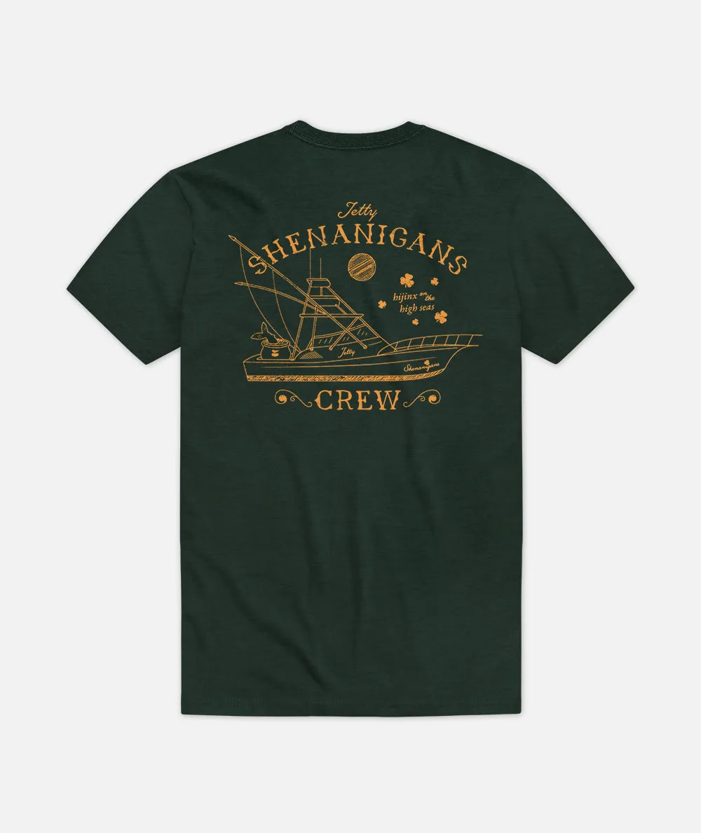 Shenanigans Crew Tee - Green sold by JETTY