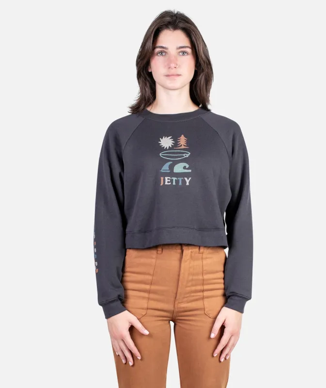 Terrains Raglan Fleece - Charcoal sold by JETTY