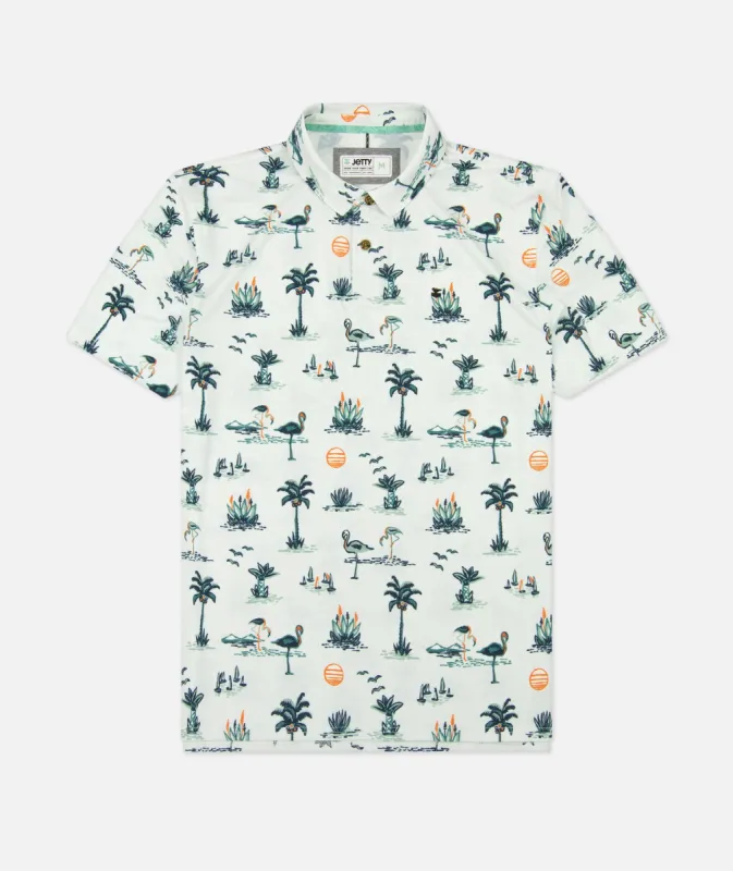 Bunker Golf Polo - White sold by JETTY