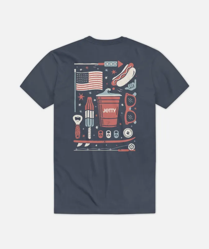 Bottle Rocket Tee - Blue sold by JETTY