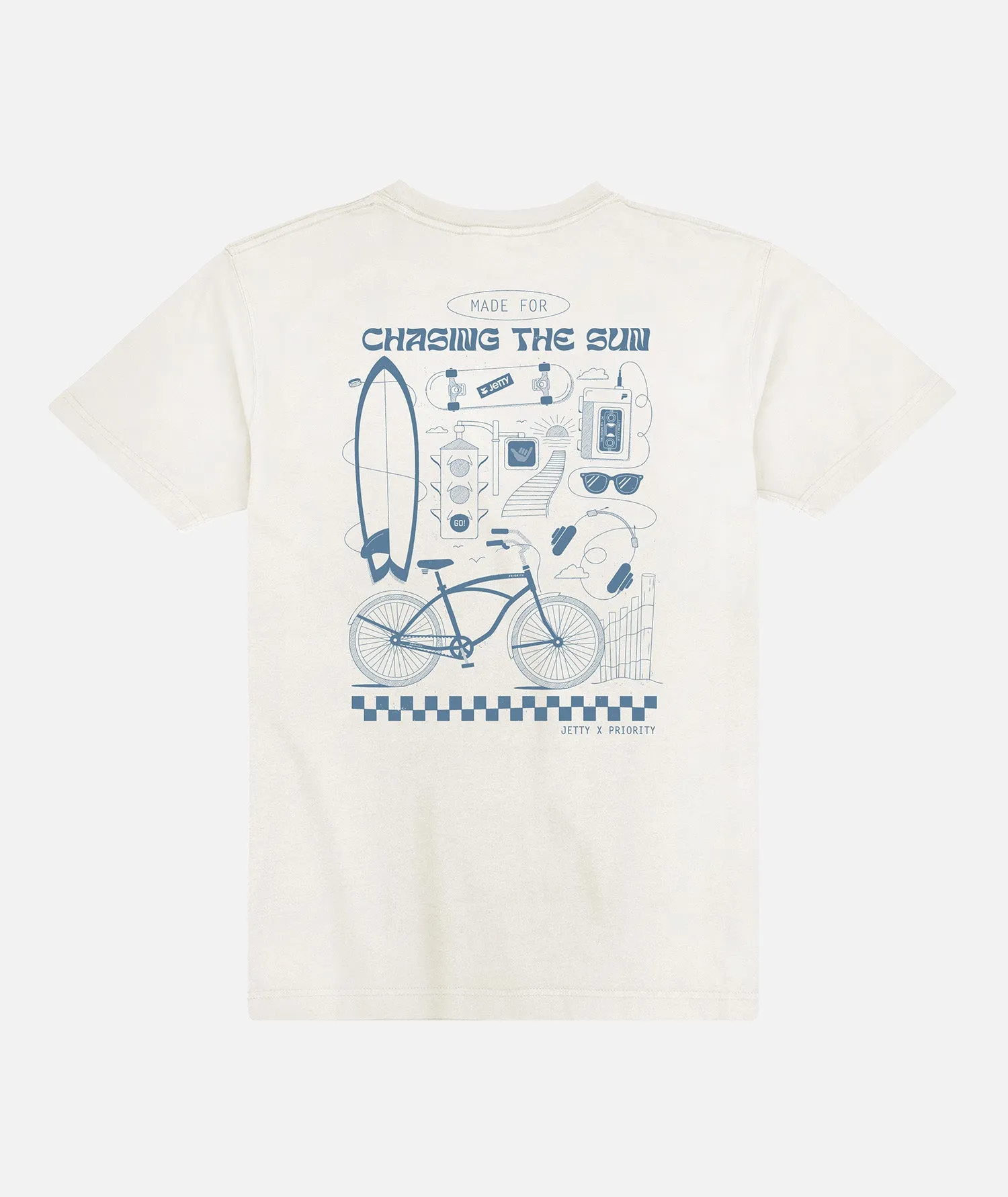 Jetty x Priority Bikes Sun Chaser Tee - White sold by JETTY