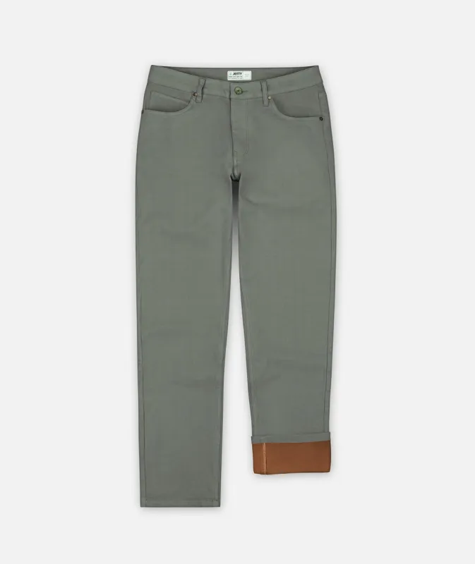 Mariner Flannel Lined Pant - Agave sold by JETTY
