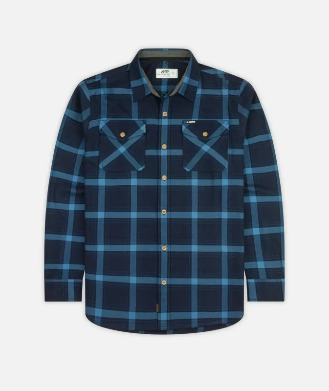 Breaker Flannel - Navy sold by JETTY