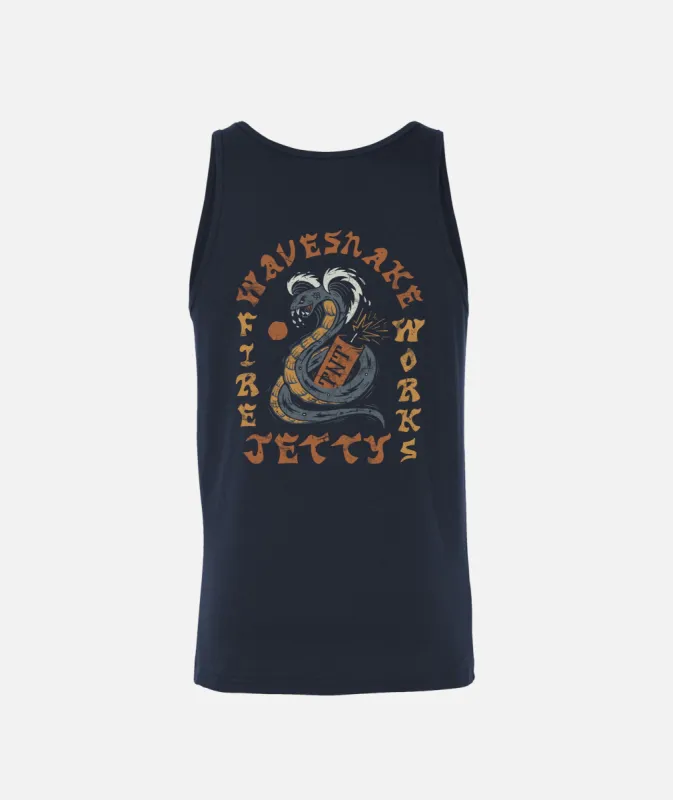 Wave Snake Tank - Navy sold by JETTY