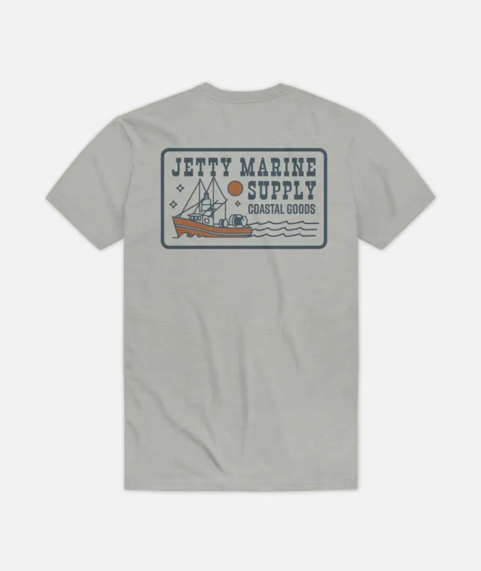 Trawler Tee - Heather Grey sold by JETTY
