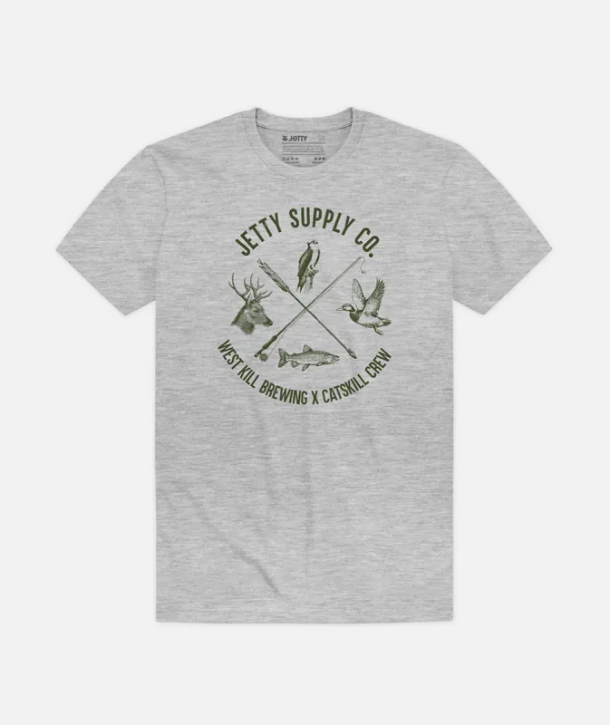 Jetty Catskills Crew Tee - Heather Grey sold by JETTY