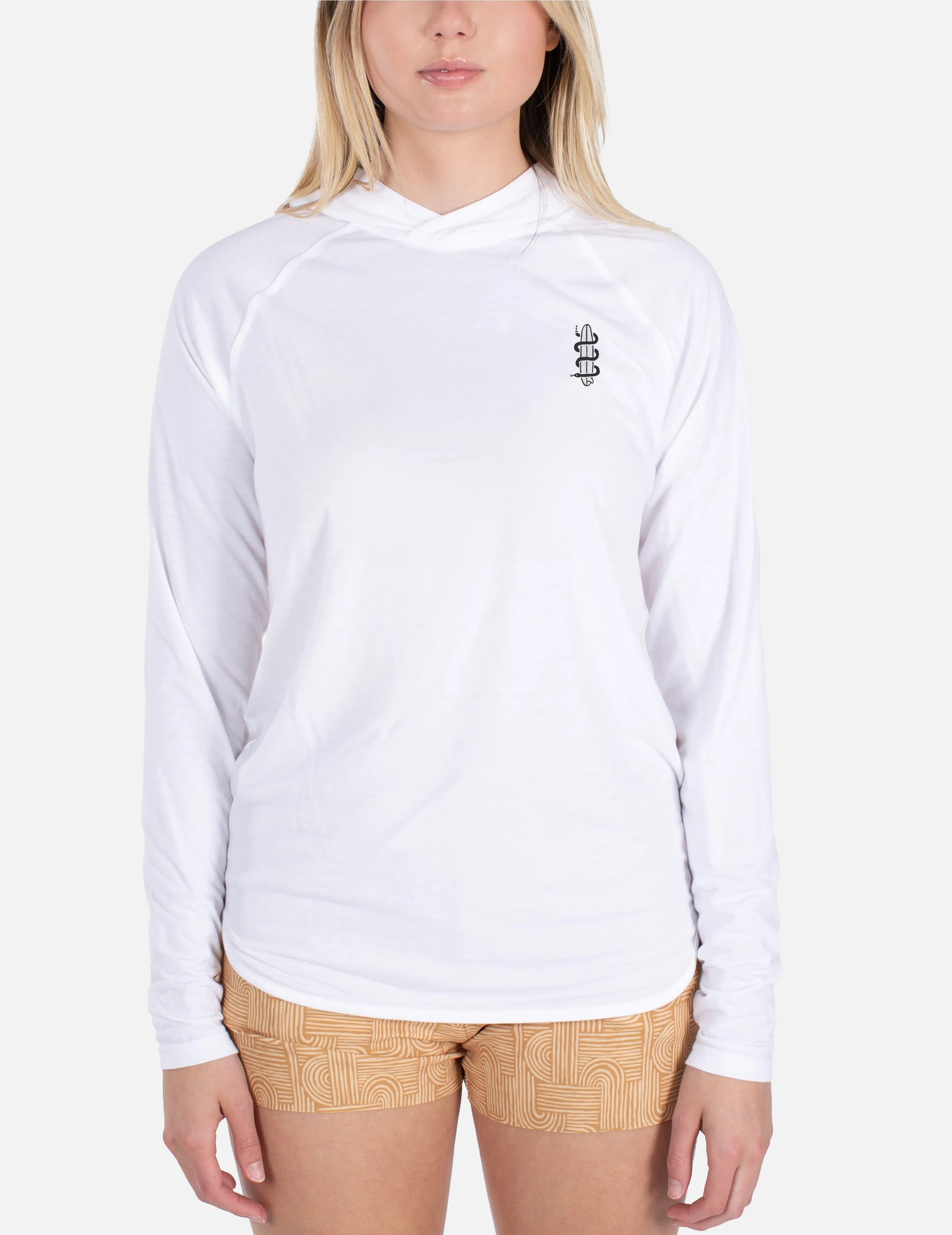 Wave Snake Hooded UV Long Sleeve - White sold by JETTY product image thumbnail 2