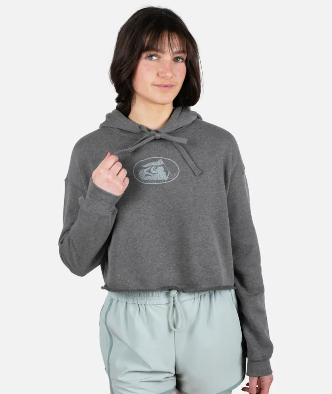 Signal Cropped Hoodie - Heather Grey sold by JETTY