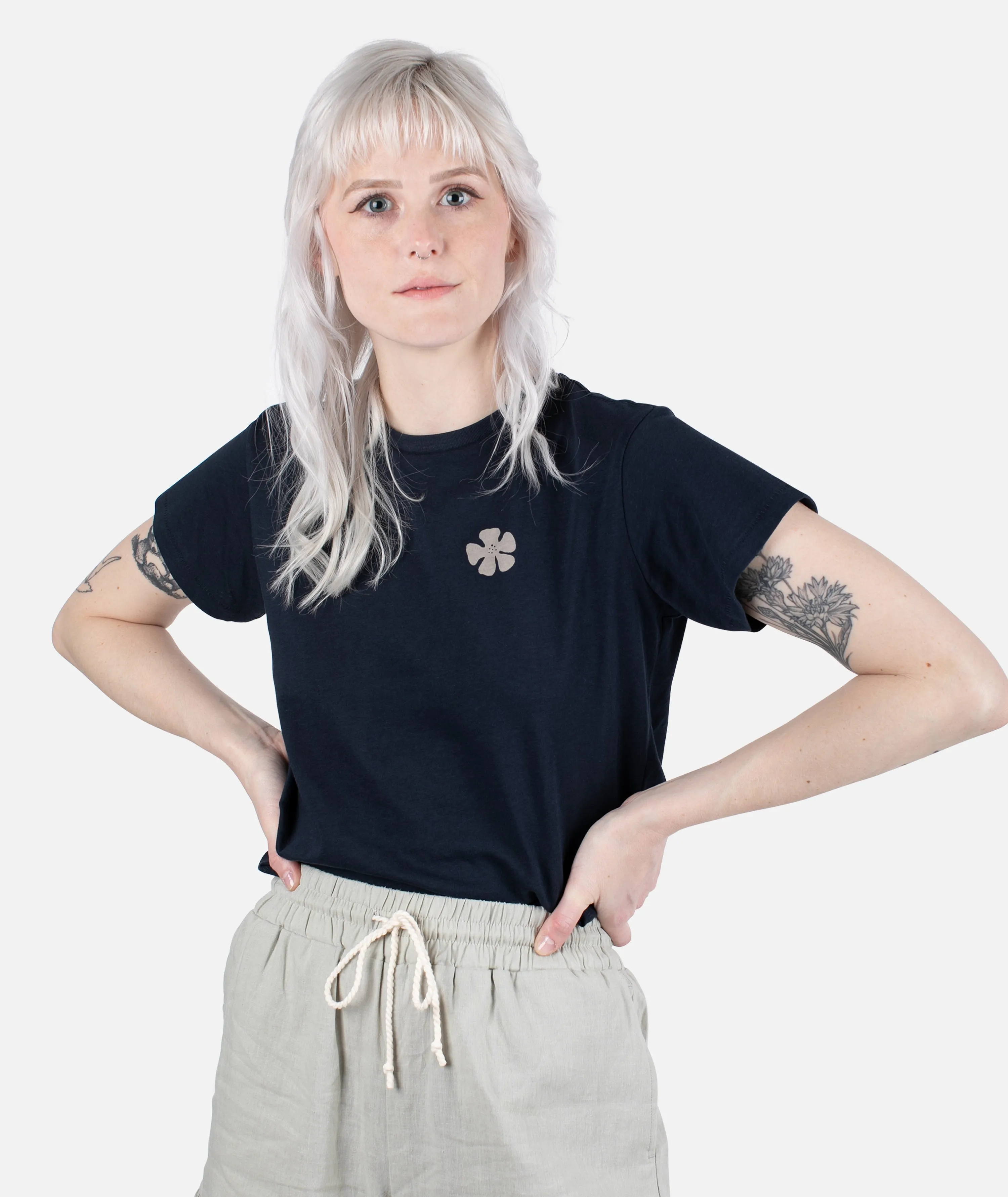 Flora Tee - Navy sold by JETTY product image thumbnail 2