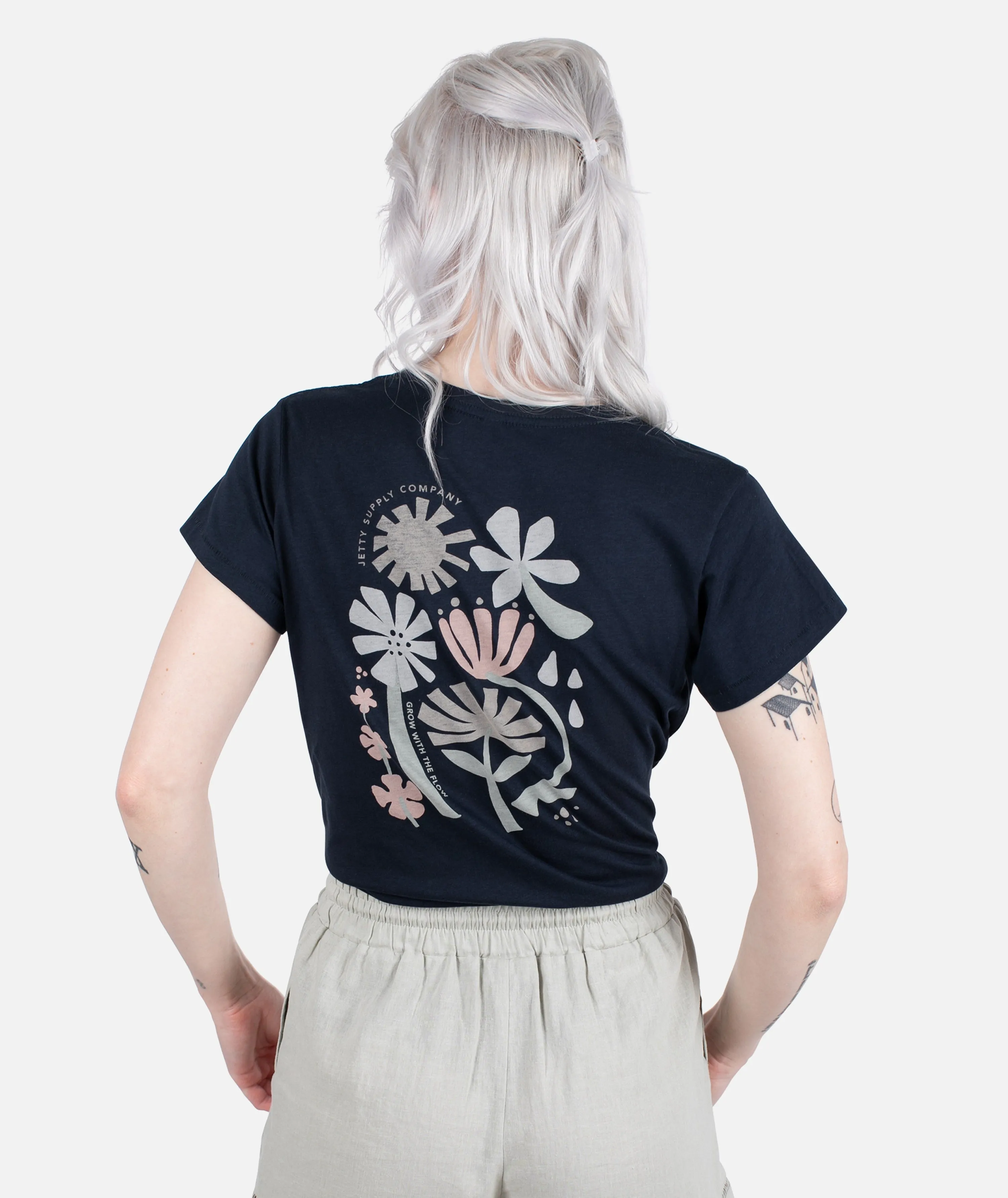 Flora Tee - Navy sold by JETTY