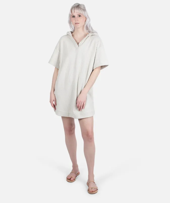 Cornwall Jacquard Terry Dress - White sold by JETTY