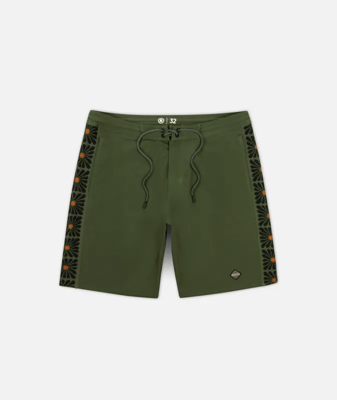 Hudson Boardshort - Olive sold by JETTY
