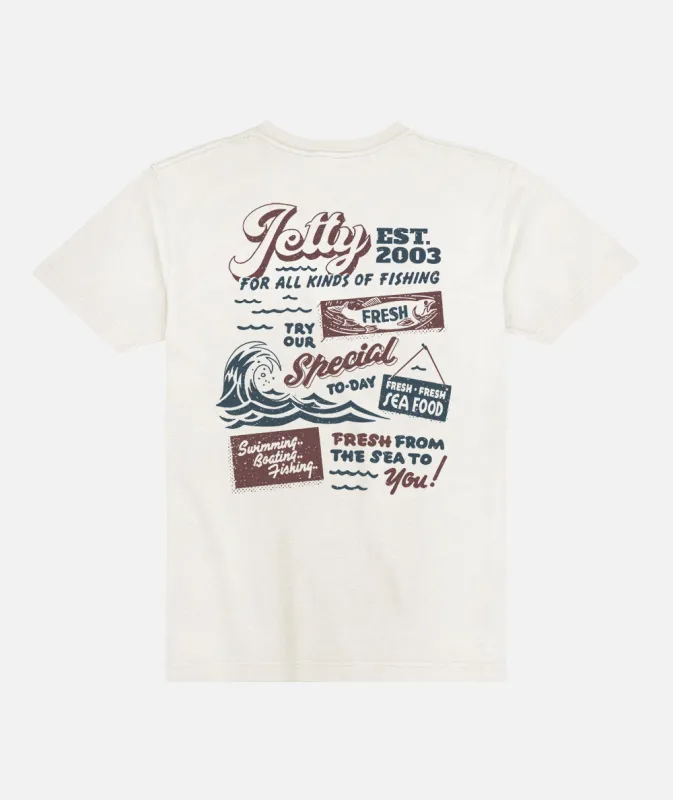 Fresh Catch Pocket Tee - White sold by JETTY