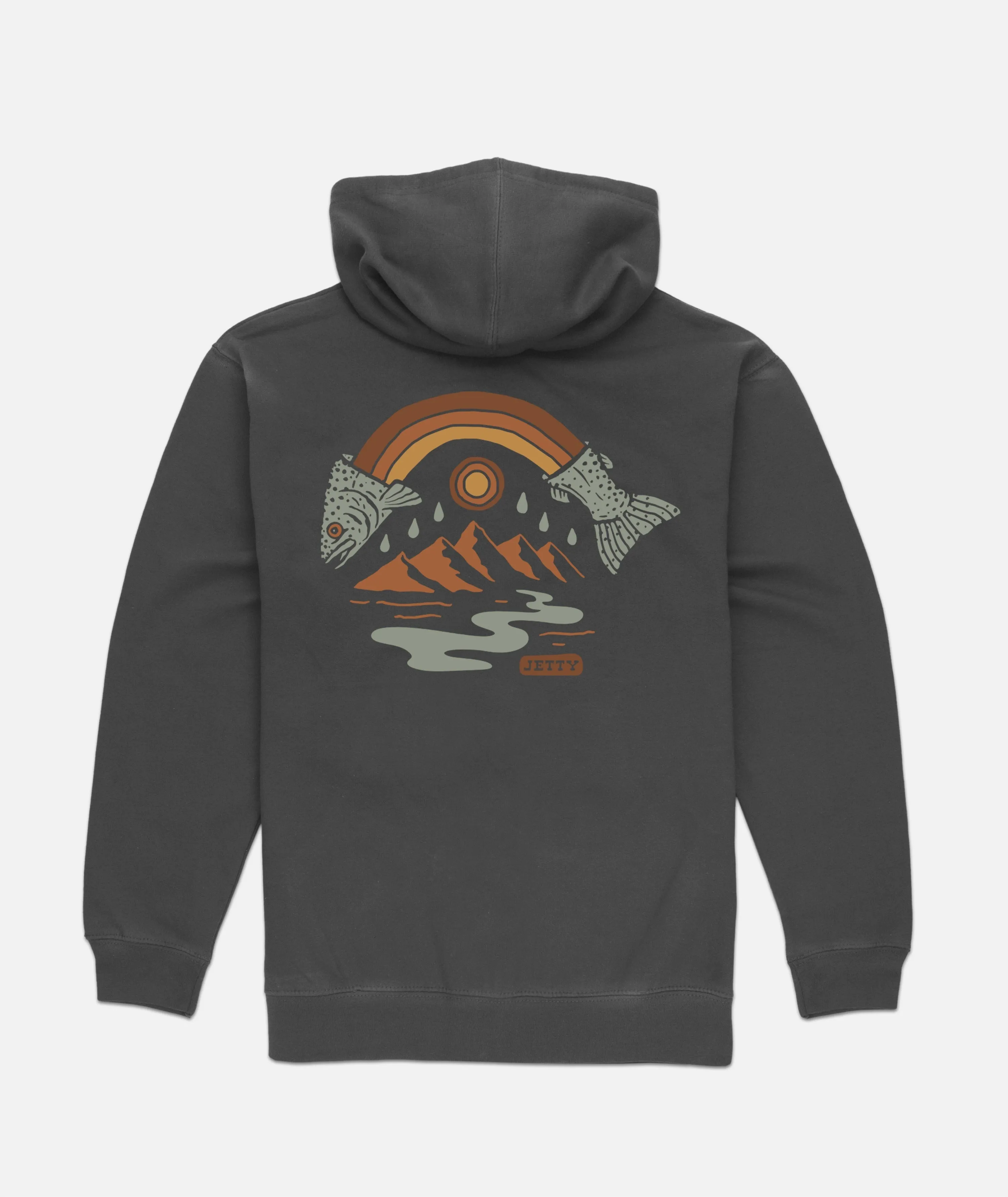 Rainbow Trout Hoodie - Charcoal sold by JETTY