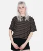 Avalon Striped Tee - Black sold by JETTY