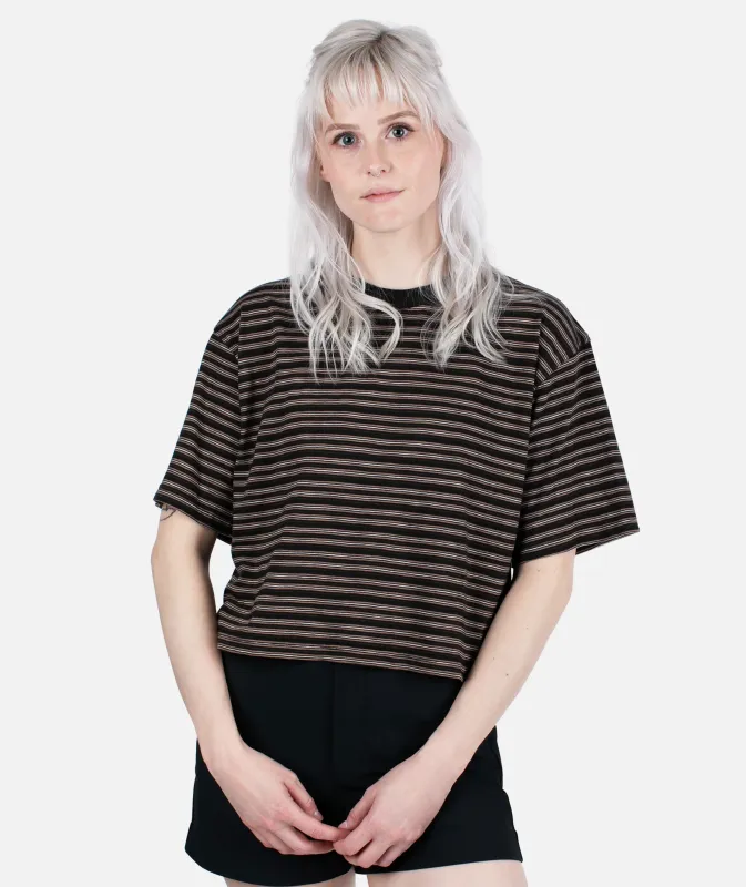 Avalon Striped Tee - Black sold by JETTY