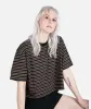 Avalon Striped Tee - Black sold by JETTY
