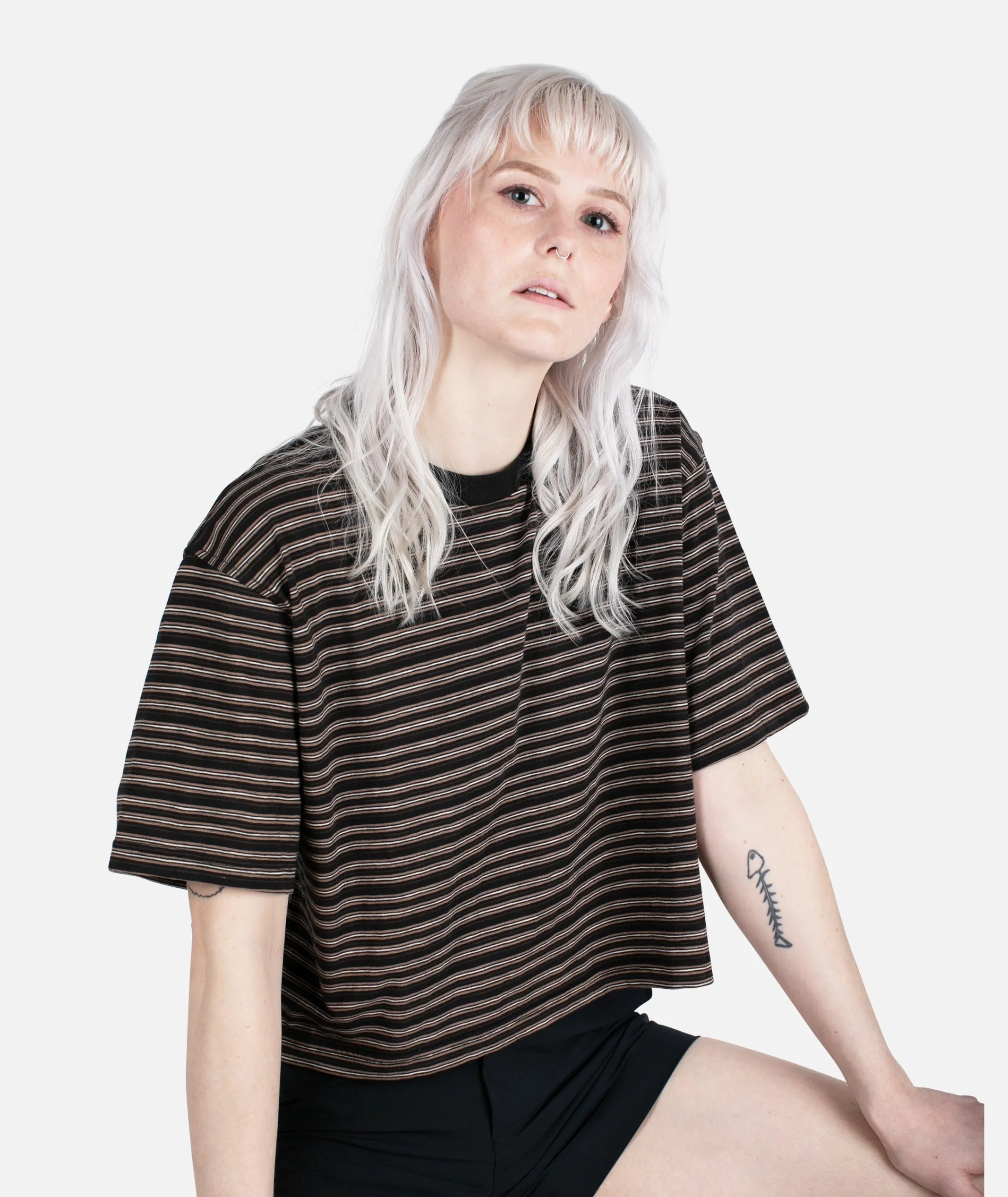 Avalon Striped Tee - Black sold by JETTY product image thumbnail 4