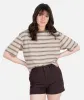 Avalon Striped Tee - Brown sold by JETTY