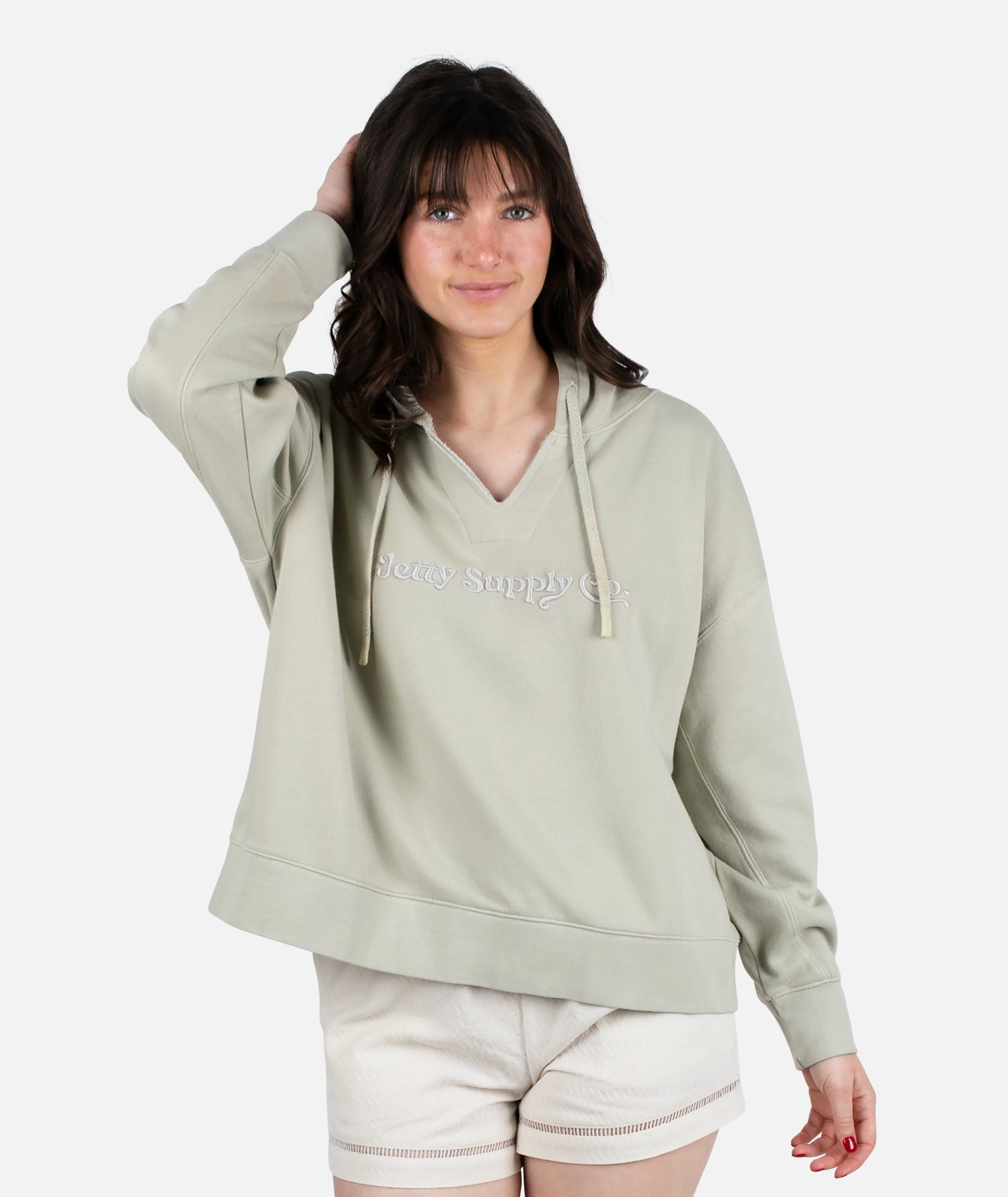 Jetty Supply Co Slash Neck Hoodie - Sage Green sold by JETTY