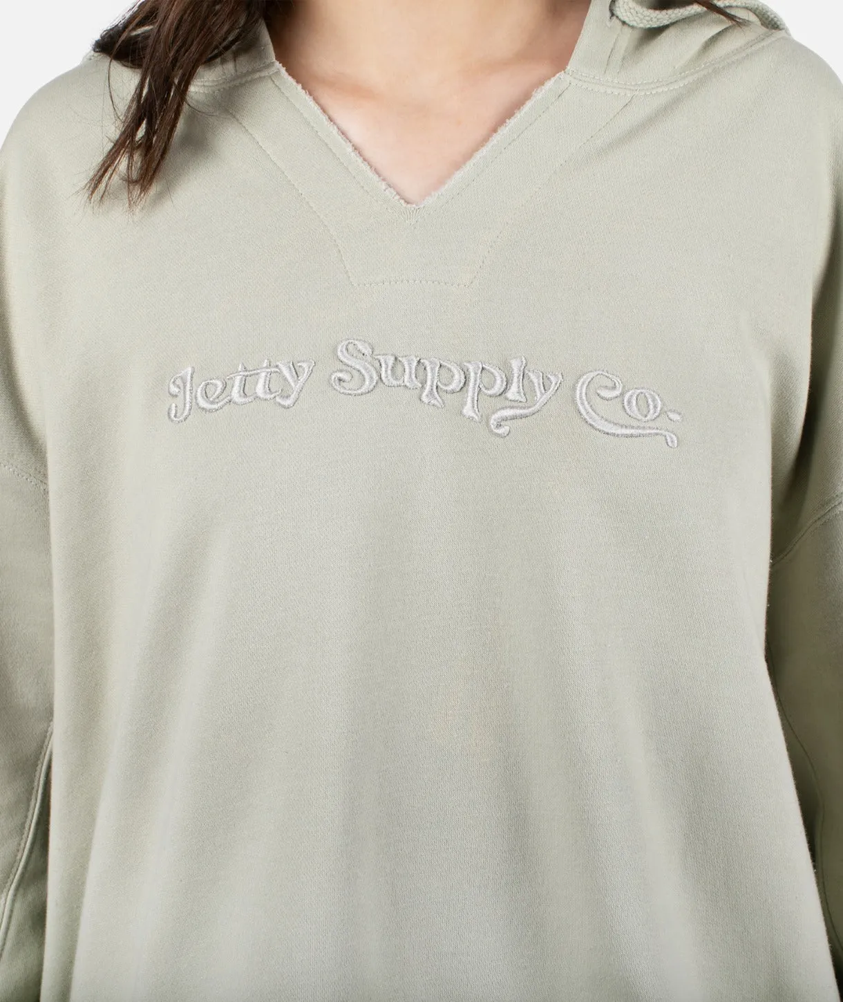 Jetty Supply Co Slash Neck Hoodie - Sage Green sold by JETTY product image thumbnail 4