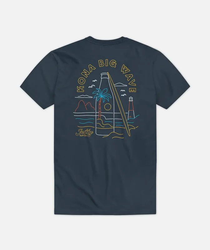 Jetty x Kona Neon Tee - Navy sold by JETTY