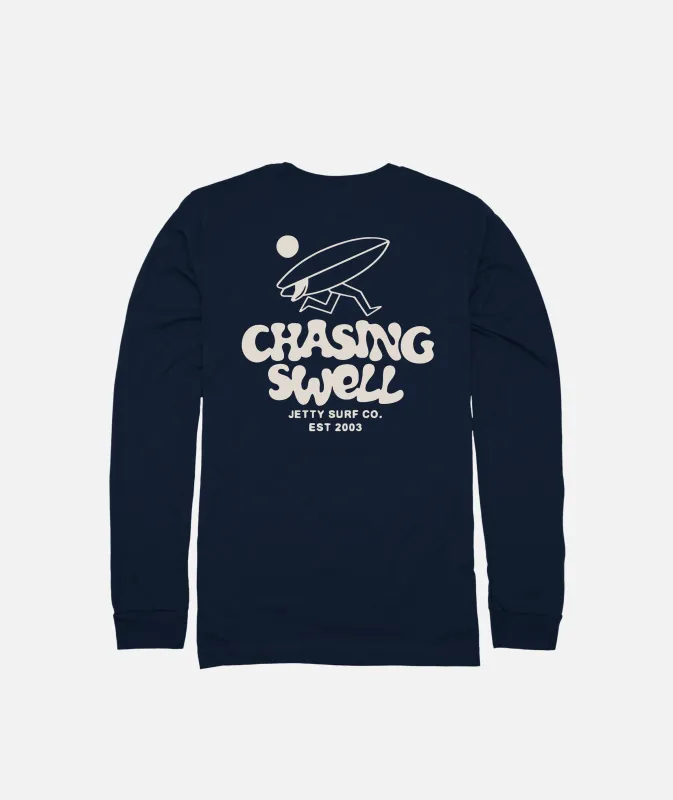 Chaser Long Sleeve - Navy sold by JETTY