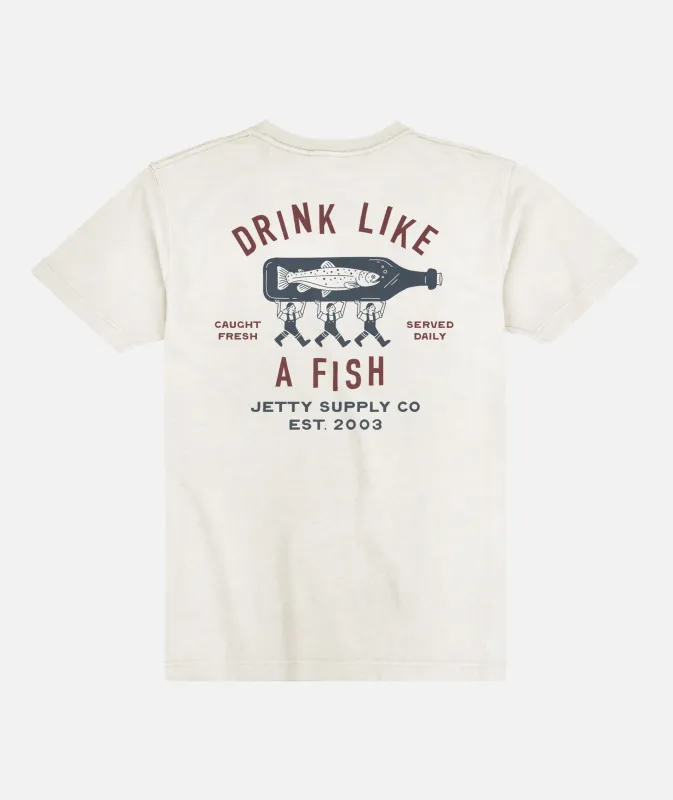 Bottle Service Tee - White sold by JETTY