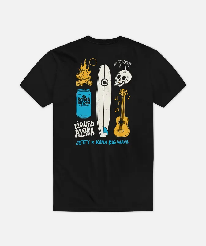 Jetty x Kona Liquid Aloha Tee - Black sold by JETTY