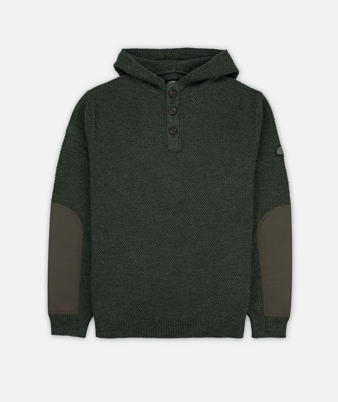 Barnacle Knit Hoodie - Olive sold by JETTY