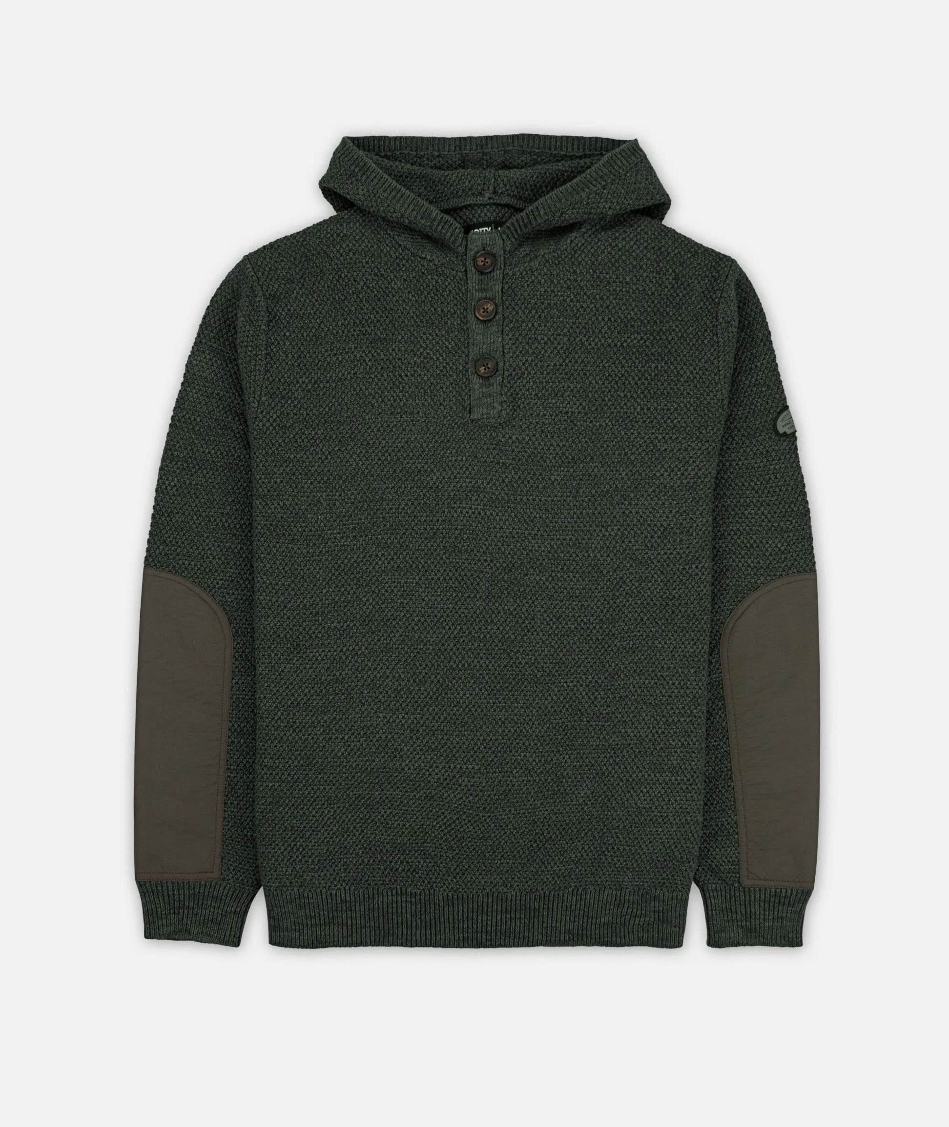 Barnacle Knit Hoodie - Olive sold by JETTY