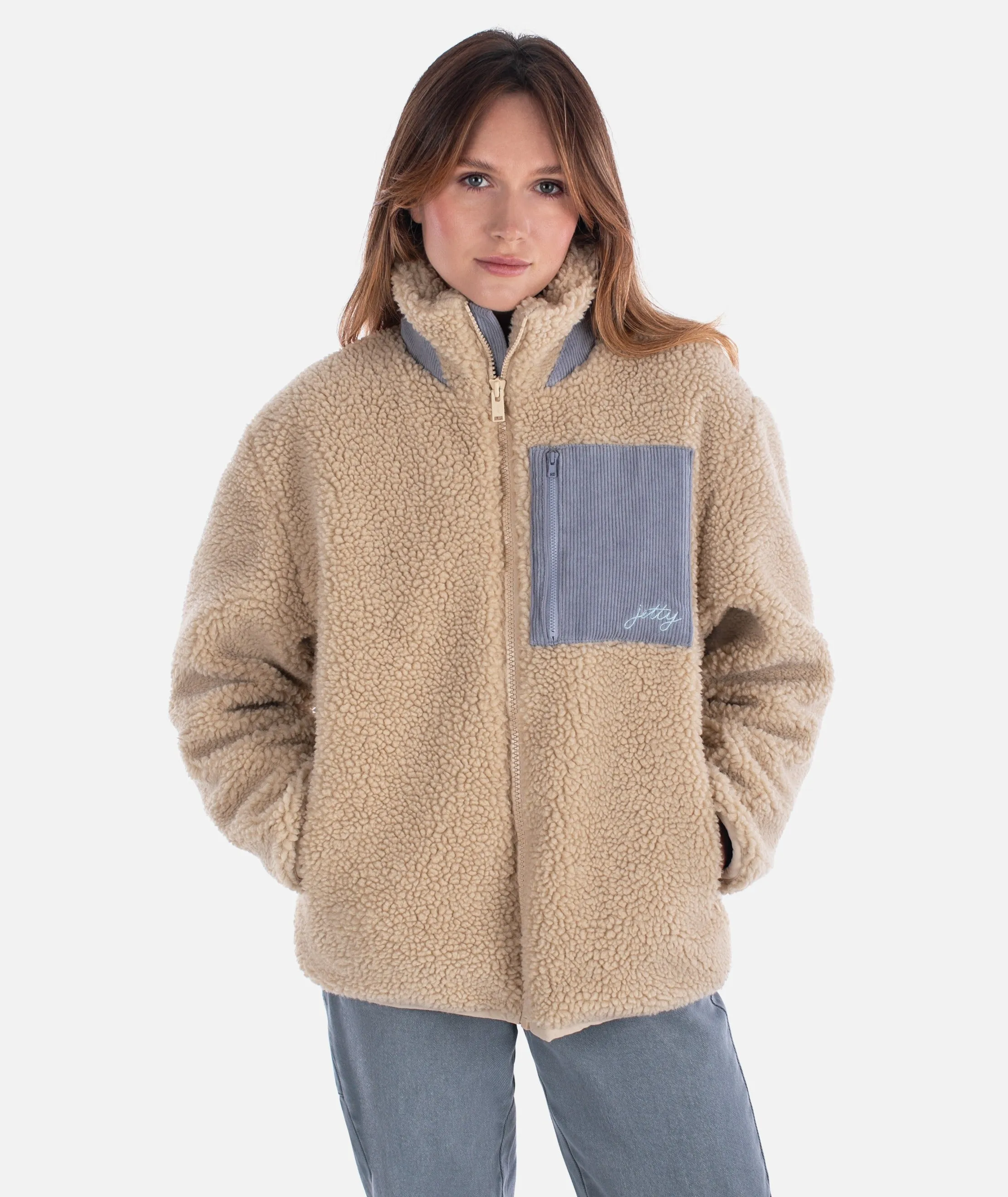 Cedar High Pile Fleece Jacket - Ivory sold by JETTY