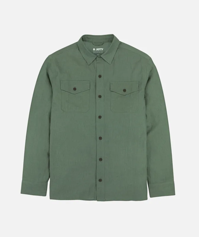 Noah Long Sleeve Shirt - Olive sold by JETTY