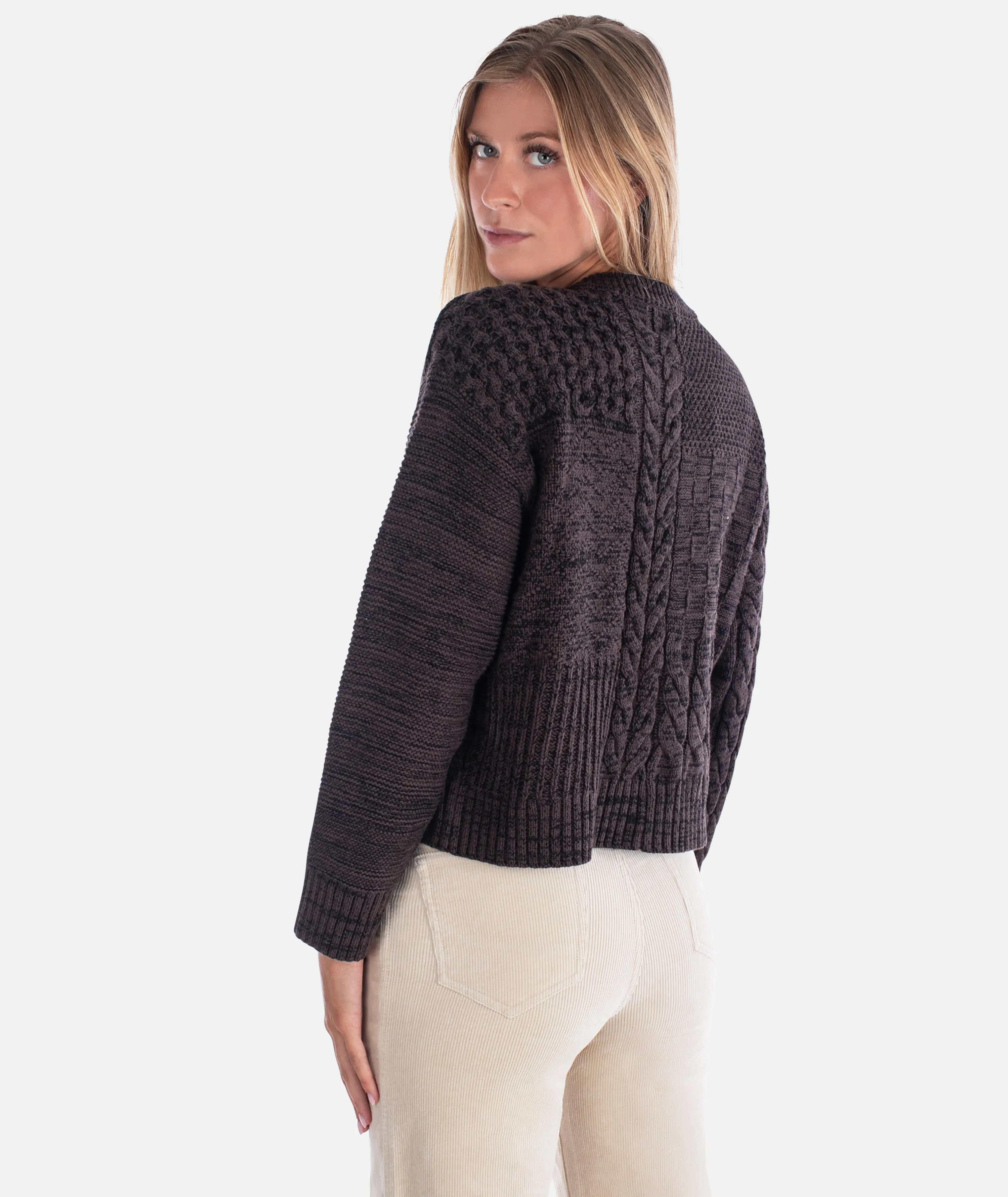 Quincy Patchwork Cardigan - Brown sold by JETTY product image thumbnail 3
