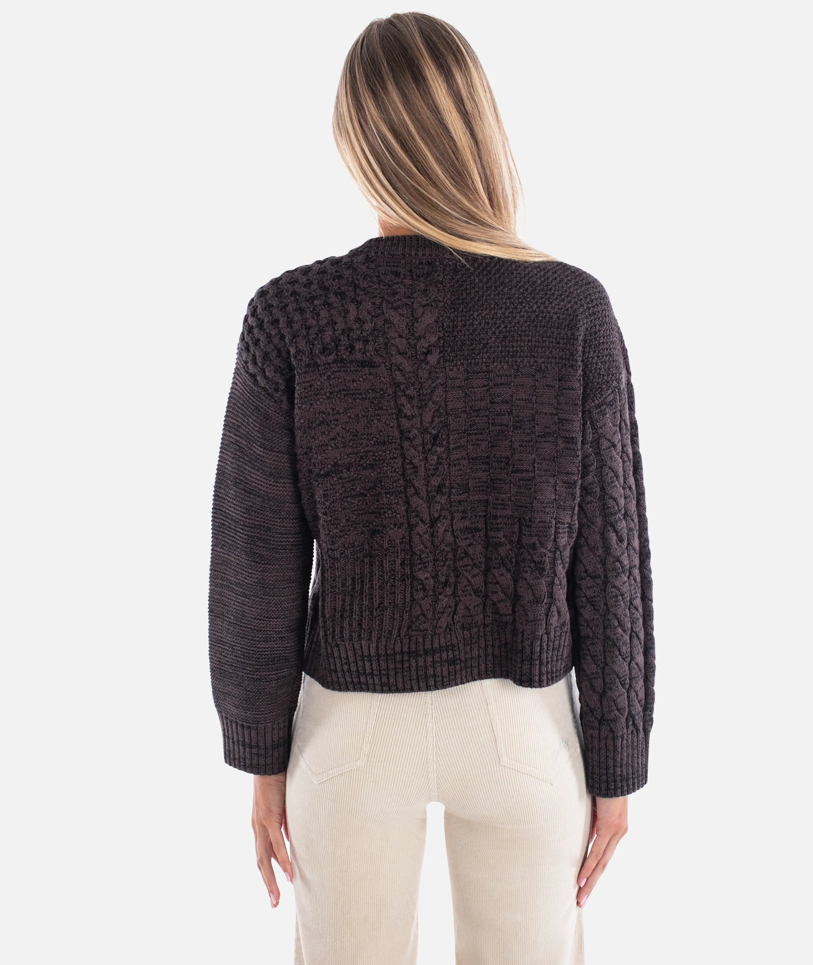 Quincy Patchwork Cardigan - Brown sold by JETTY product image thumbnail 2