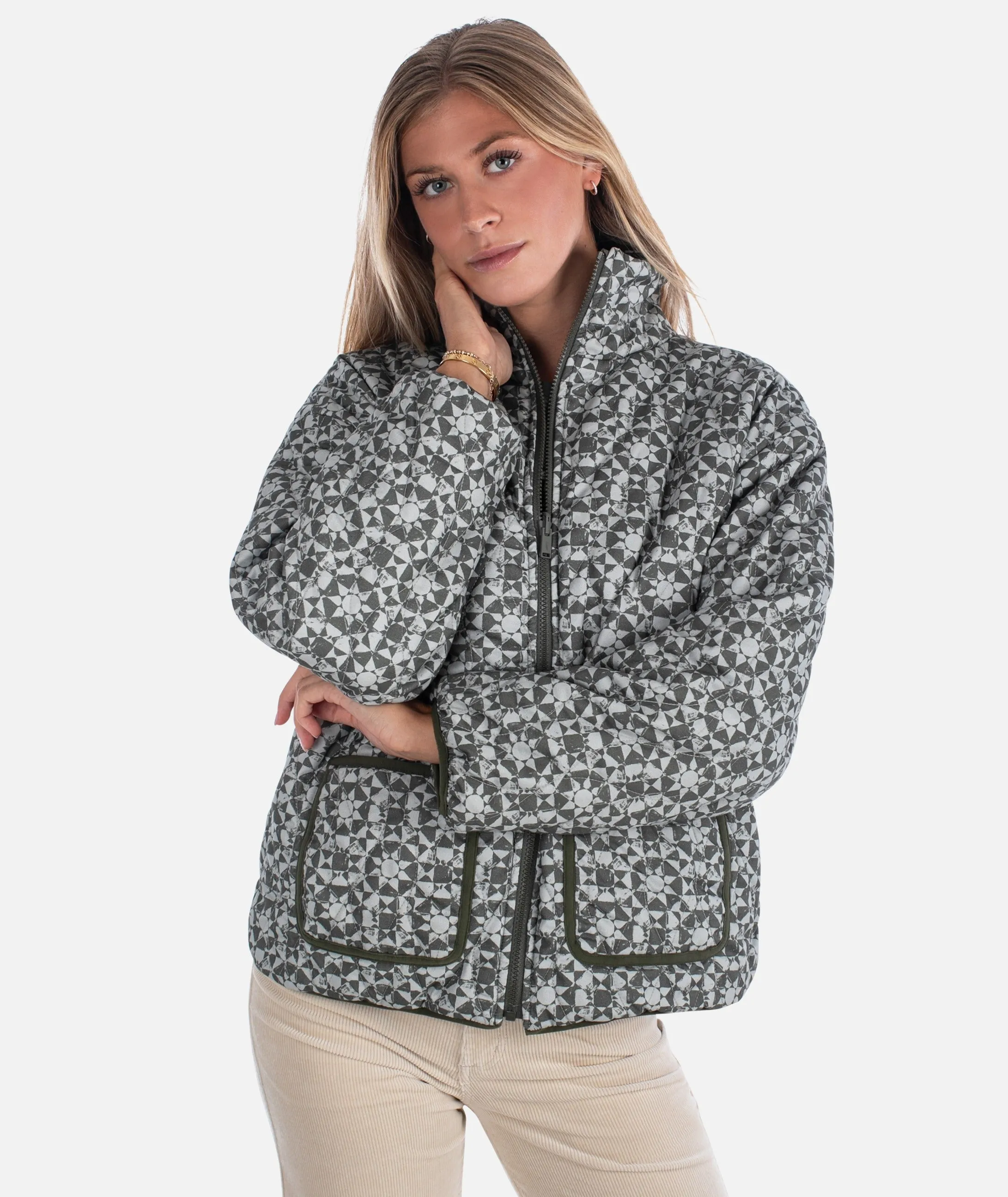 Rainier Reversible Puffer - Olive sold by JETTY