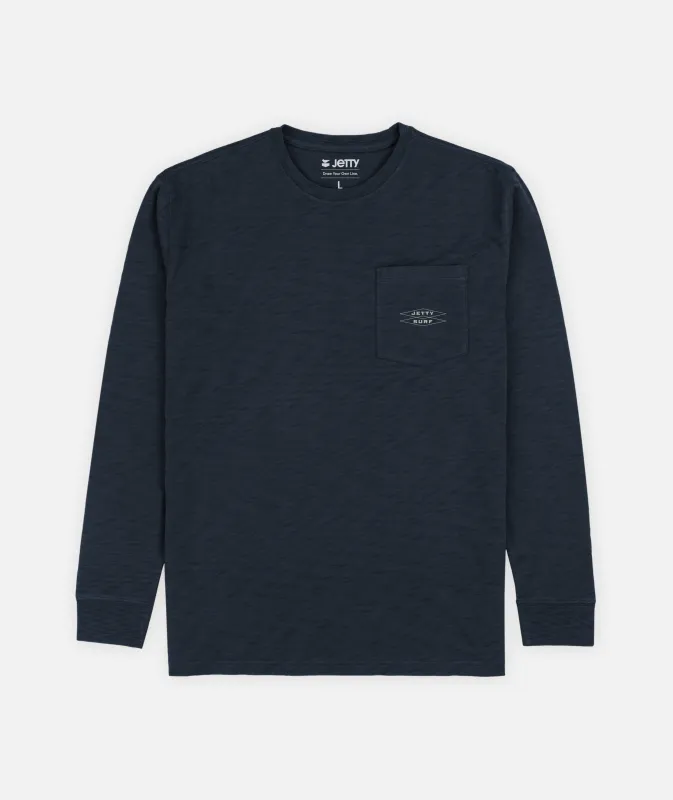 Sedge Slub Long Sleeve - Navy sold by JETTY