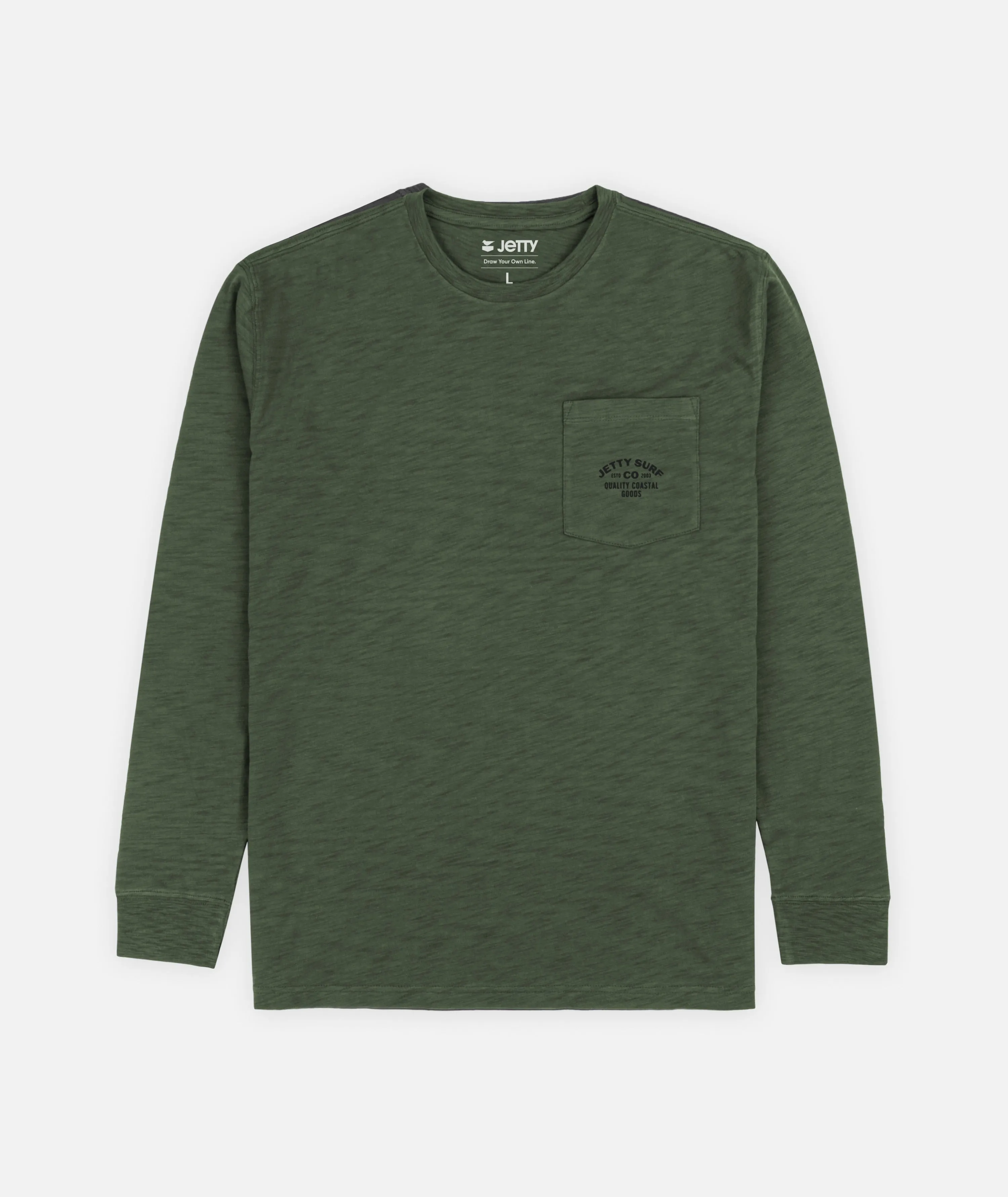 Sedge Slub Long Sleeve - Olive sold by JETTY