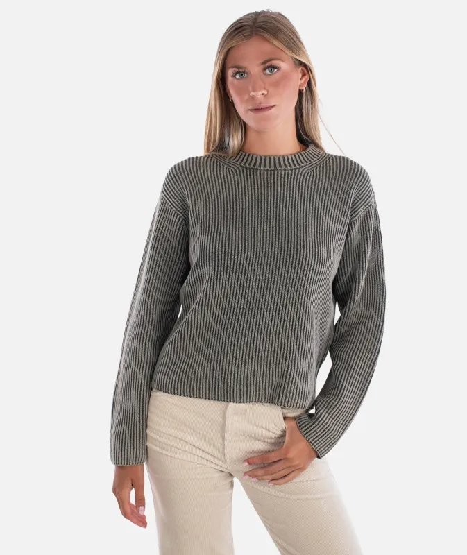 Sundrenched Crewneck Sweater - Olive sold by JETTY