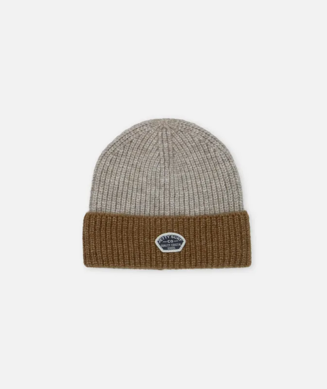 Truro Colorblock Beanie - Tan sold by JETTY