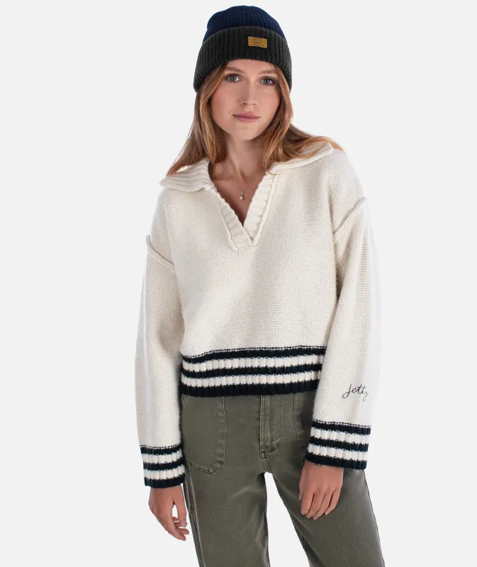 Tybee Henley Sweater - Ivory sold by JETTY