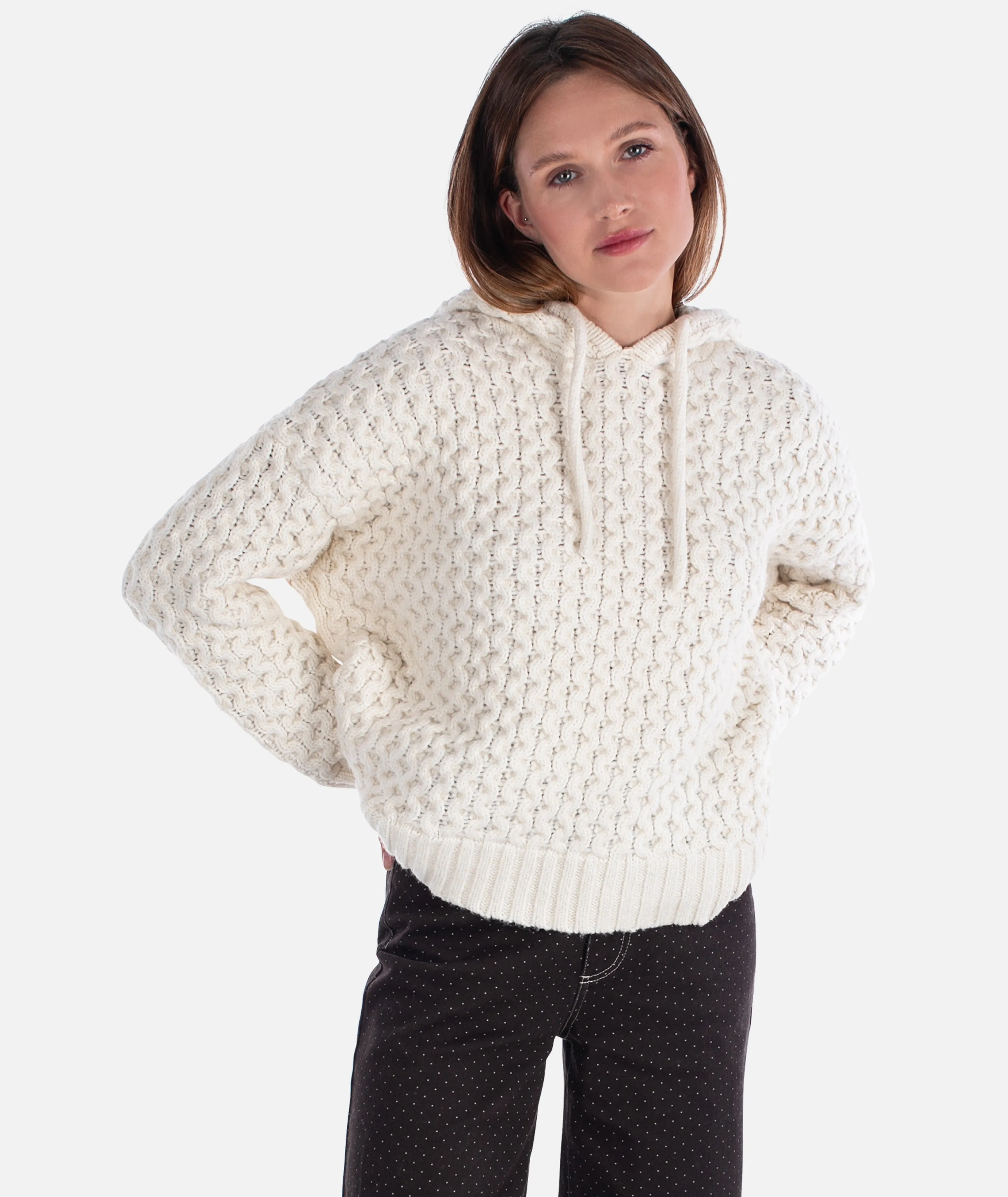 Beacon Honeycomb Hoodie - Ivory sold by JETTY