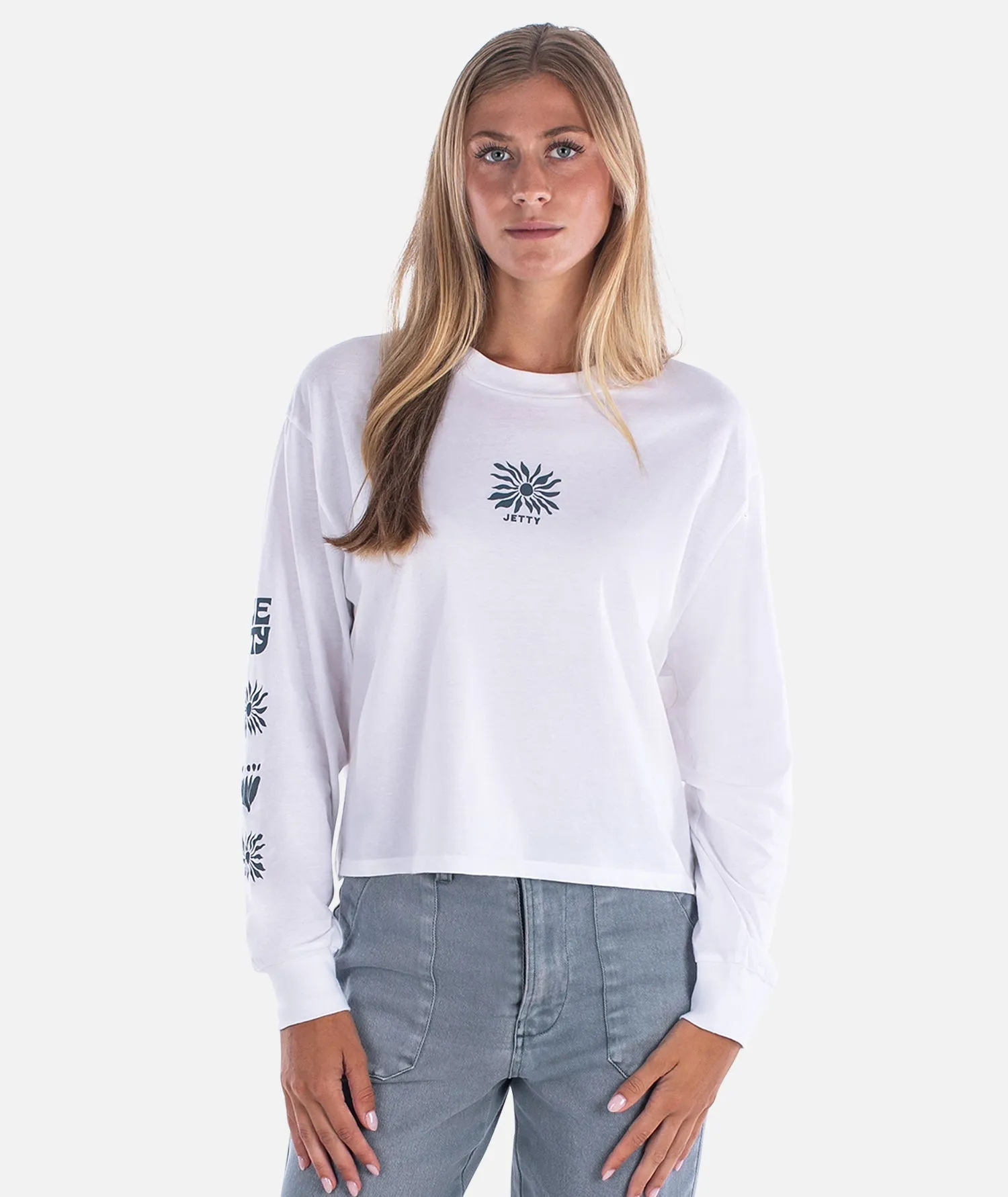 Hazel Long Sleeve - White sold by JETTY