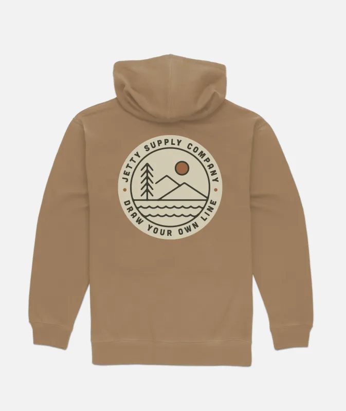 Emblem Zip Hoodie - Sand sold by JETTY