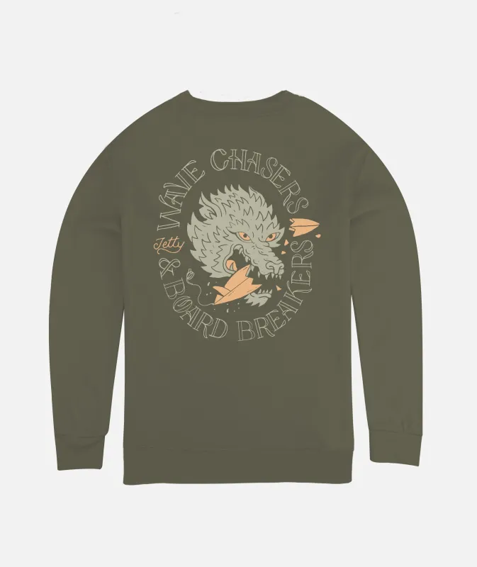 Breakers Crewneck - Army sold by JETTY