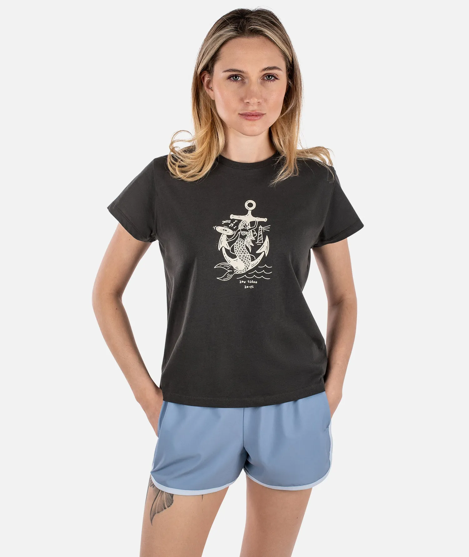 Low Tides LoFi Boyfriend Tee - Vintage Black sold by JETTY