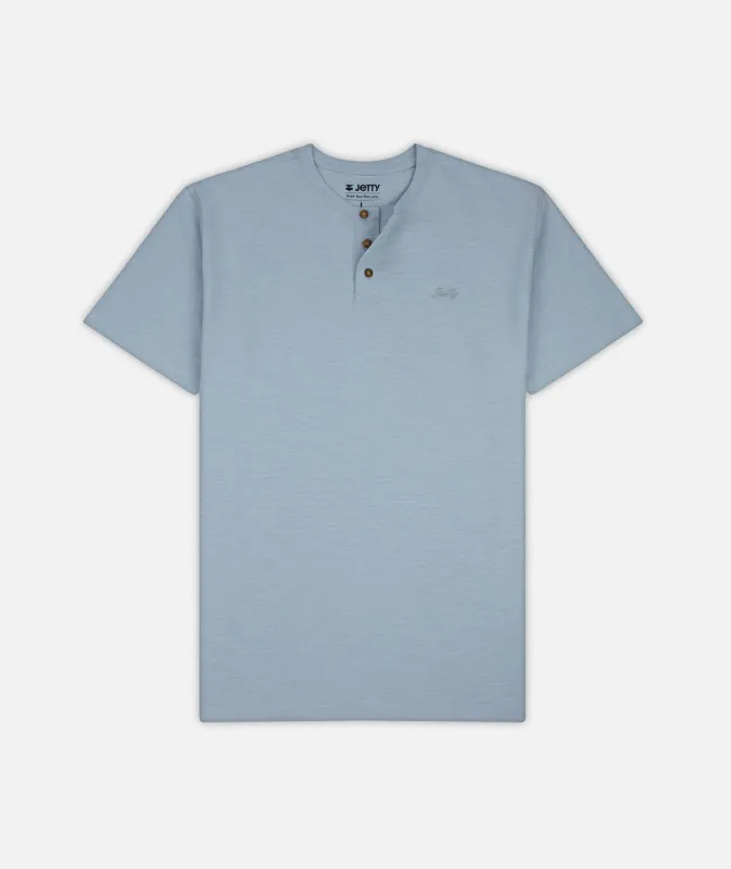 Mariana Slub Henley - Light Blue sold by JETTY